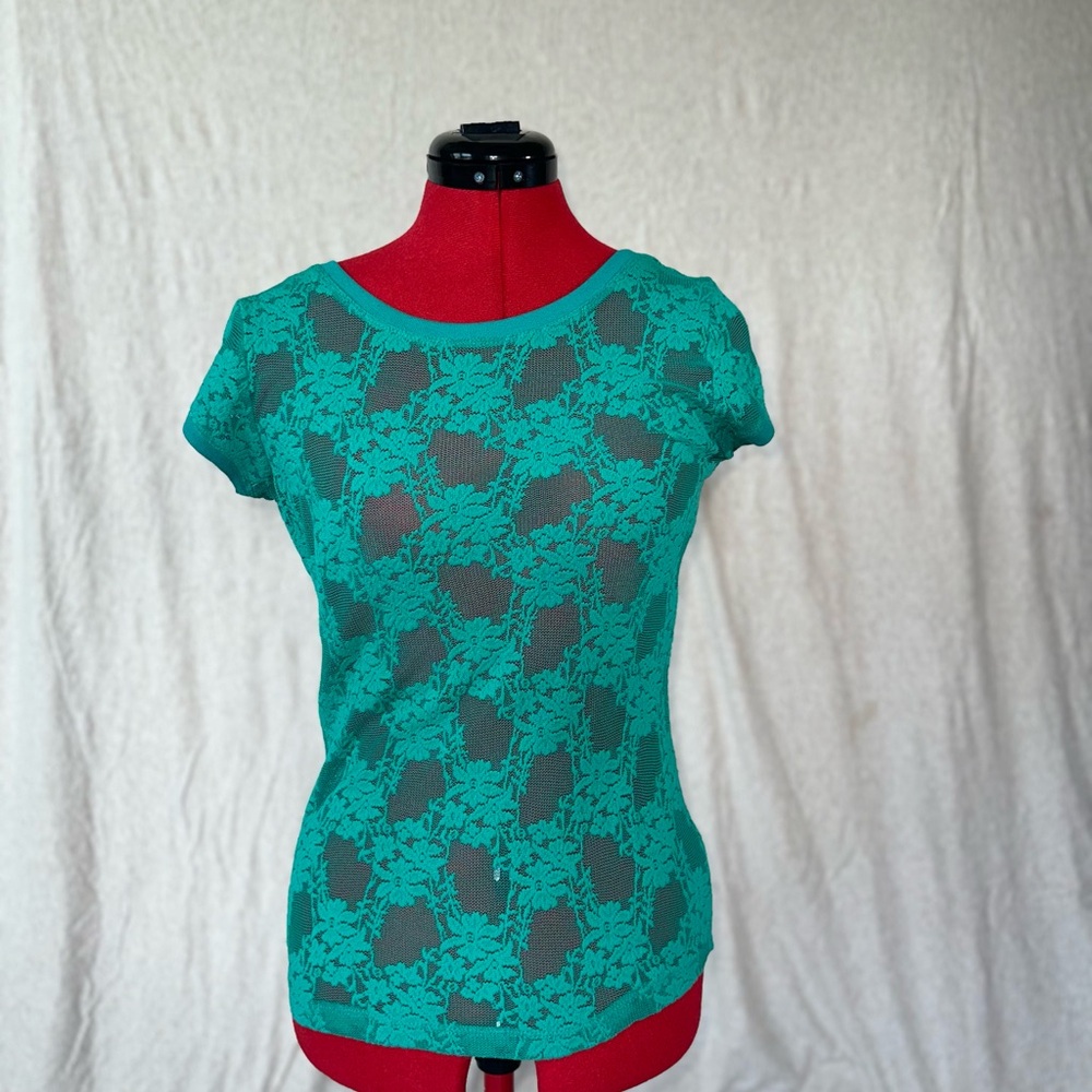 Elegant Green Lace Women Top